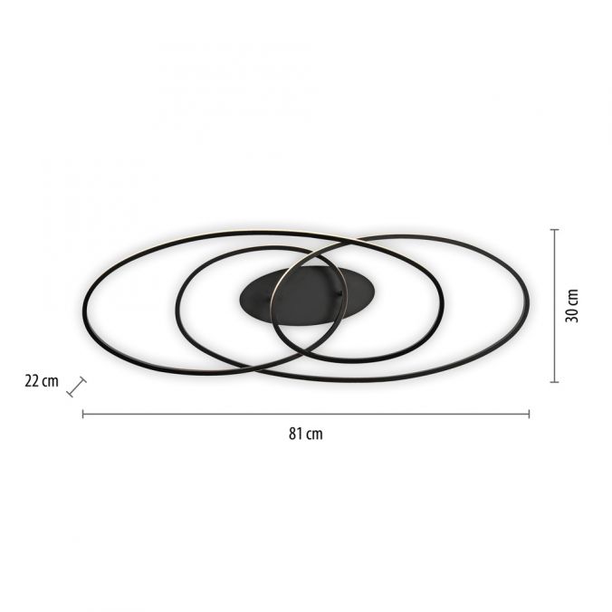 Paul Neuhaus LED Deckenleuchte schwarz Leuchtringe Esszimmer Wohnraumleuchte Bis zu 55% Rabatt