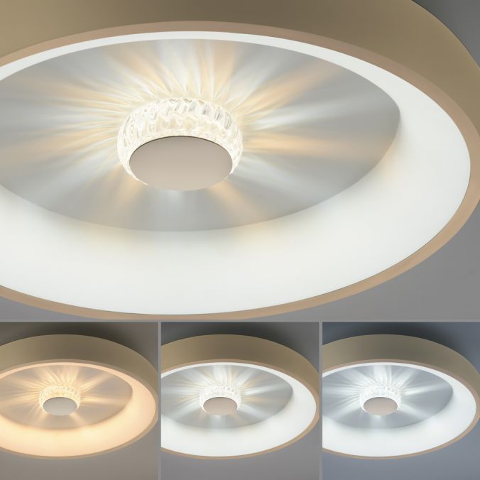 Paul Neuhaus LED Deckenleuchte messing matt rund Kristalleffekte dimmbar Super Rabatt