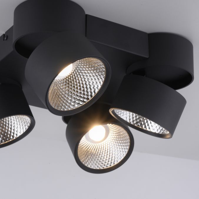 Paul Neuhaus Paul Neuhaus LED Deckenleuchte PURE-NOLA schwarz 4 flammig drehbar dimmbar Black Friday Preise