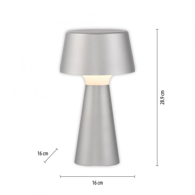 Paul Neuhaus LED Akkuleuchte Tischleuchte silber Touchdimmer IP54 USB Innen-Außenbereich Verkauf