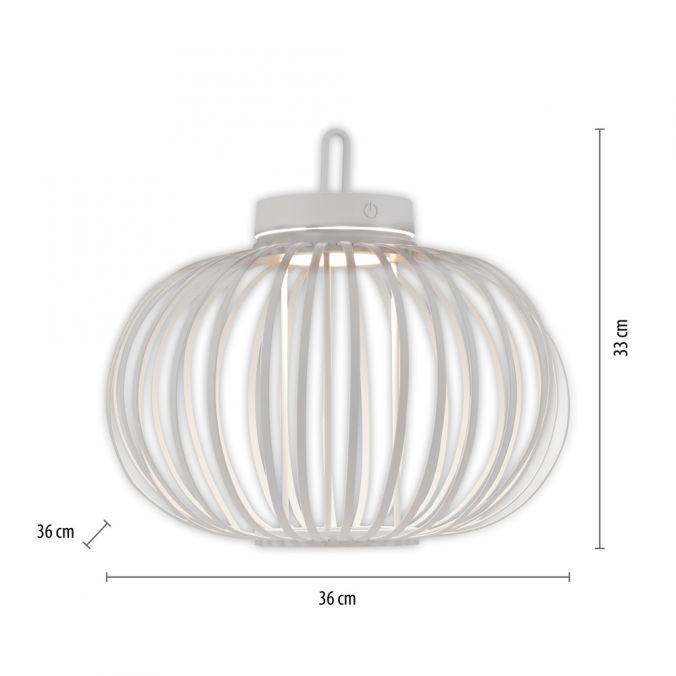 Paul Neuhaus LED Tischleuchte D=36cm weiß Akkulampe USB IP44 dimmbar per Touch Schlussverkauf