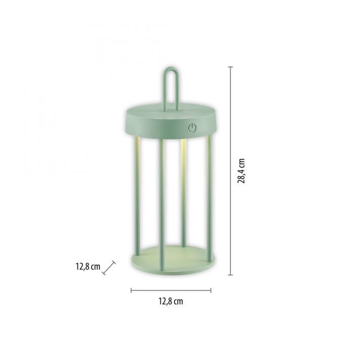 Paul Neuhaus LED Akkulampe Tischleuchte grün 28cm Touchdimmer IP44 Gartenleuchte Fabrikverkauf