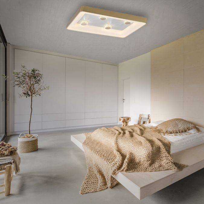 Paul Neuhaus LED Deckenleuchte weiß 61x61 rund Kristalleffekte dimmbar steuerbar CCT Limitierter Zeitrabatt