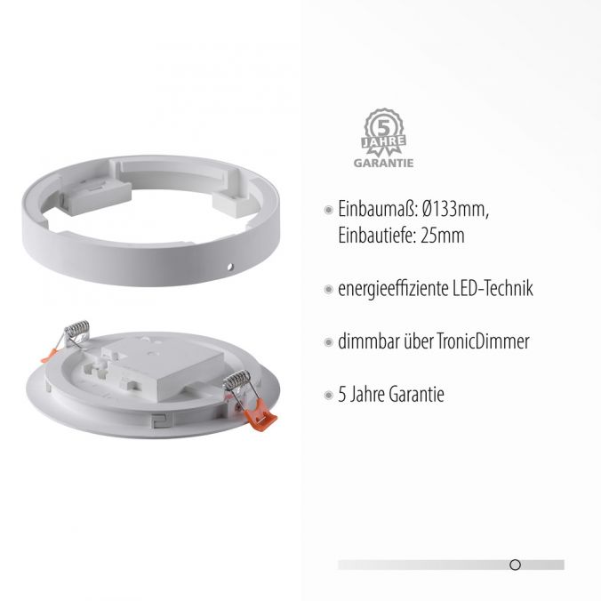 Paul Neuhaus LED Einbauleuchte, Aufbauleuchte weiß, weißes Kunststoffglas Fabrik Onlineshop