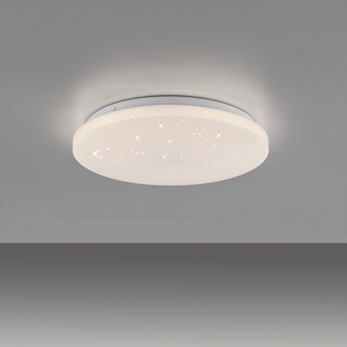 Paul Neuhaus LED Deckenleuchte D=34cm weiß Sternenhimmeloptik zeitloses Design warmweiß Sonderangebot