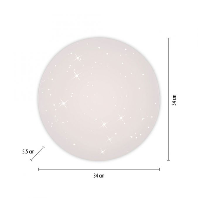 Paul Neuhaus LED Deckenleuchte D=34cm weiß Sternenhimmeloptik zeitloses Design warmweiß Sonderangebot