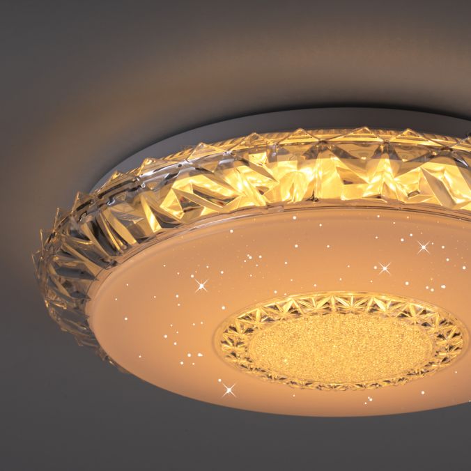 Paul Neuhaus LED Deckenleuchte, transparent, rund, CCT, RGB, Fernbedienung Black Friday