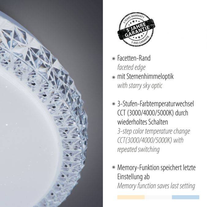 Paul Neuhaus LED-Deckenleuchte, Sternenhimmeloptik, Lichtfarbsteuerung, Memory Funktion Weihnachtsangebot