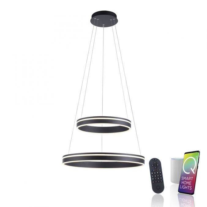Paul Neuhaus Paul Neuhaus Q-VITO LED Pendelleuchte Smart Home anthrazit dimmbar Pendelllampe