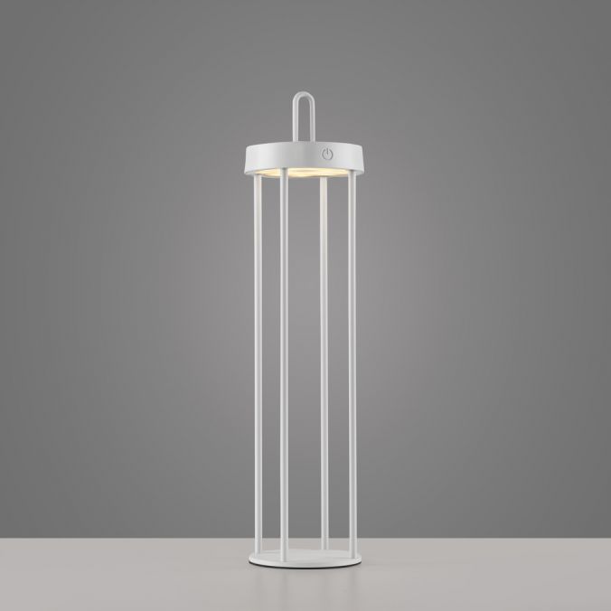 Paul Neuhaus LED Akkulampe Tischleuchte weiß 50cm Touchdimmer IP44 Gartenleuchte Große Rabatte