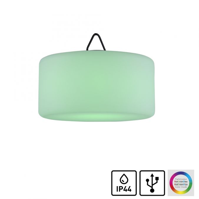 Paul Neuhaus LED Pendelleuchte, Außen, Akkubetrieb, RGB, Kunststoffglas