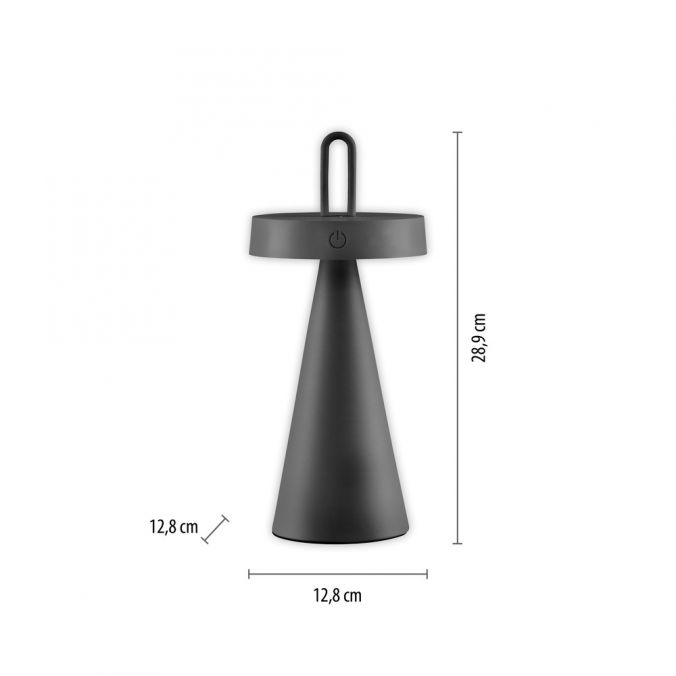 Paul Neuhaus LED Tischleuchte Akku schwarz dimmbar per Touch IP44 Innen-Außen Sonderangebote