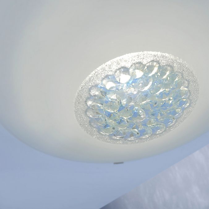 Paul Neuhaus LED-Deckenleuchte aus satinierten Glas und Kristalleinsatz in rund inkl. Switchmo Dimmfunktion Wochenangebot