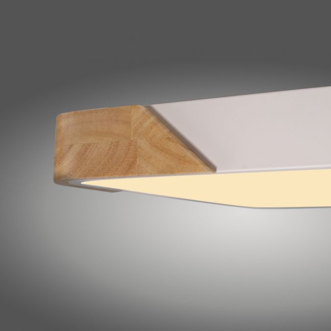 Paul Neuhaus LED Deckenleuchte quadratisch weiß mit Holzdekor zeitloses Design Kostenlose Rückgabe