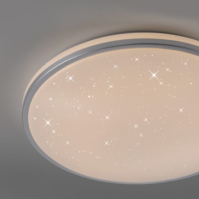 Paul Neuhaus LED Deckenleuchte D=49cm silber Sternenhimmeloptik dimmbar Letzte 3 Tage