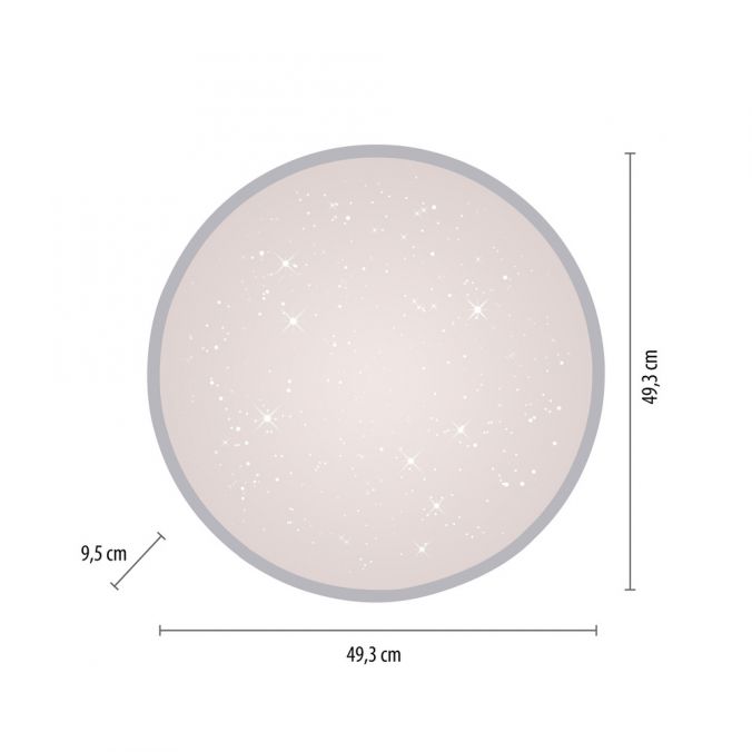 Paul Neuhaus LED Deckenleuchte D=49cm silber Sternenhimmeloptik dimmbar Letzte 3 Tage