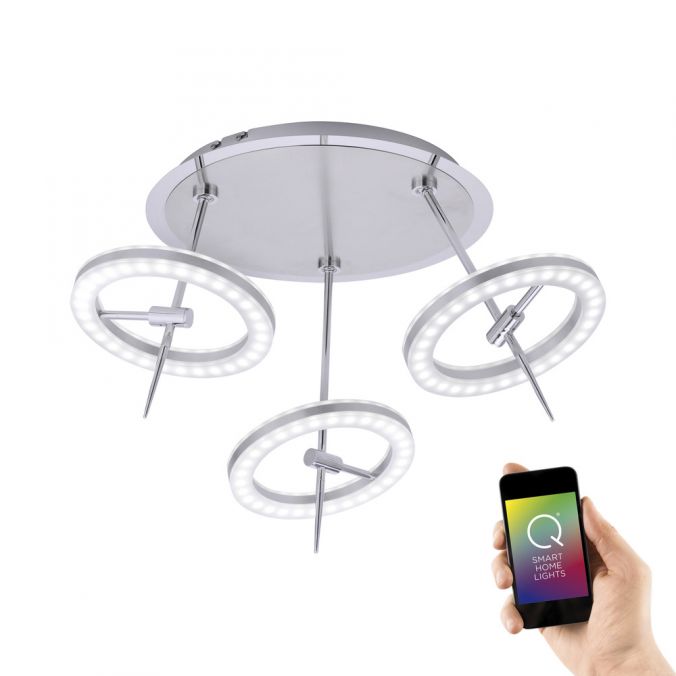 Paul Neuhaus Paul Neuhaus, Q-AMY, LED-Deckenleuchte, stahlfarben, Smart Home (Auslauf) Bis zu 65% Rabatt