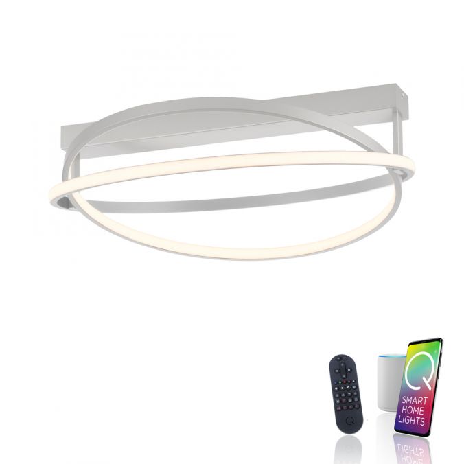 Paul Neuhaus Paul Neuhaus LED Deckenleuchte Q-BELUGA silber dimmbar Smart Home