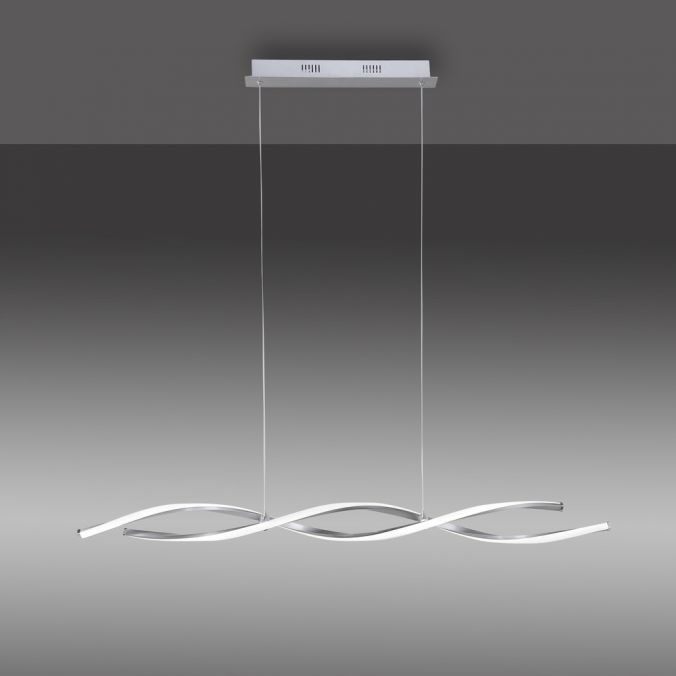 Paul Neuhaus LED Pendelleuchte, wellenförmig, stahlfarben, warmweiß, kürzbar Fabrikladen