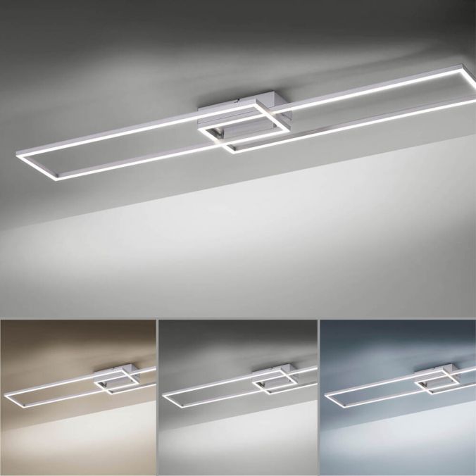 Paul Neuhaus LED Deckenleuchte, stahlfarben, dimmbar, CCT, modern, 110cm lang Black Friday Preise