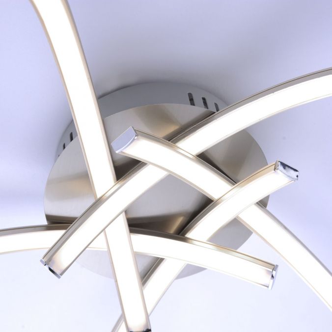 Paul Neuhaus LED Deckenleuchte, stahlfarben, 5 flammig modern, Wohnzimmer Im Verkauf