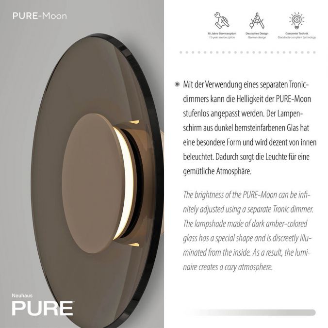 Paul Neuhaus Paul Neuhaus LED Wandleuchte Pure Moon bronze Tronicdimmer Verkauf