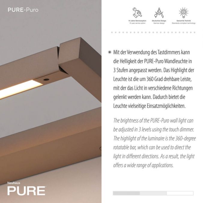 Paul Neuhaus Paul Neuhaus LED Wandleuchte PURE Puro bronze Touchdimmer drehbar Angebote