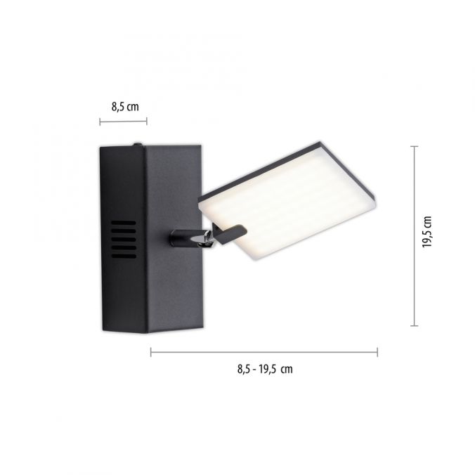 Paul Neuhaus Paul Neuhaus PURE MIRA LED Wandleuchte anthrazit 1 flammig drehbar dimmbar Sonderangebot