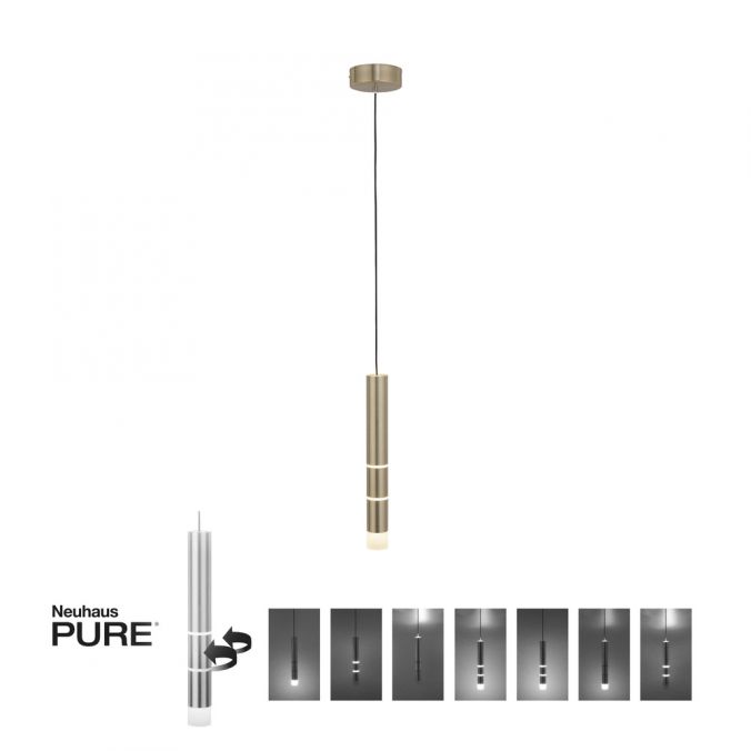 Paul Neuhaus Paul Neuhaus PURE VEGA LED Pendelleuchte messing matt 1 flammig Lichtmodi