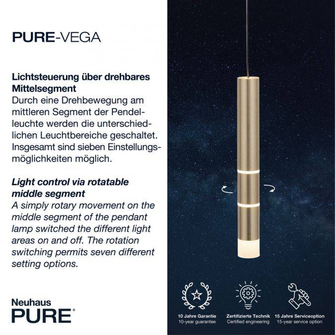 Paul Neuhaus Paul Neuhaus PURE VEGA LED Pendelleuchte messing matt 1 flammig Lichtmodi Günstig kaufen