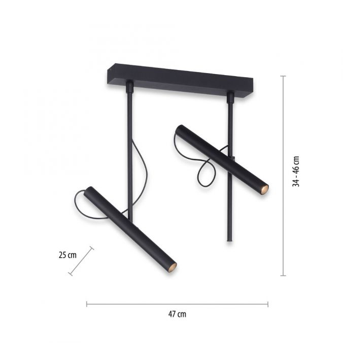 Paul Neuhaus Paul Neuhaus PURE TUTUA LED Deckenleuchte 2 flammig schwarz drehbar Versandkostenfrei