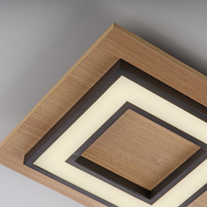 Paul Neuhaus LED Deckenleuchte schwarz Holzdekor modern warmweiß Schlafzimmer Online Shopping