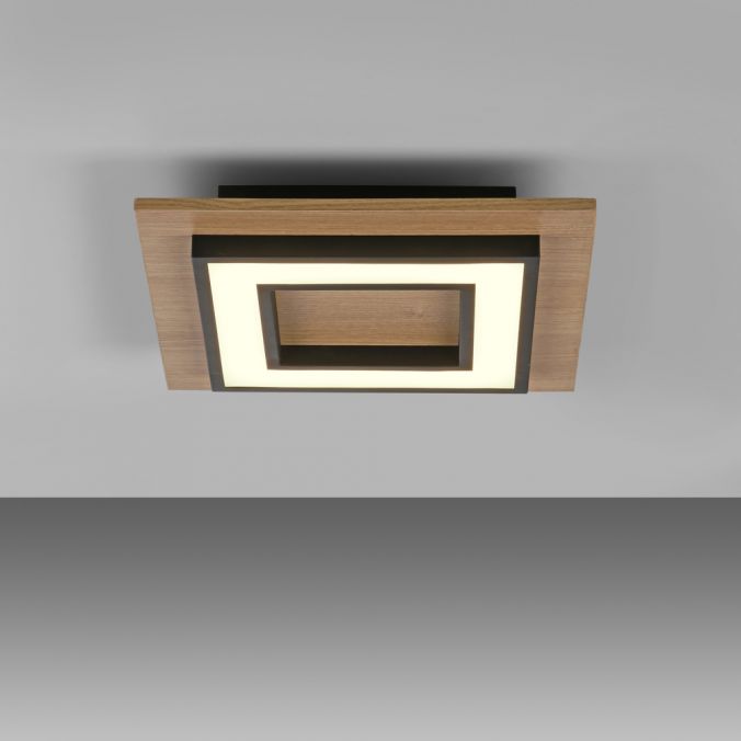 Paul Neuhaus LED Deckenleuchte schwarz Holzdekor modern warmweiß Schlafzimmer Online Shopping