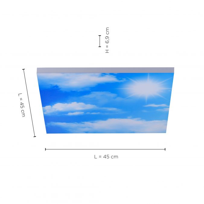 Paul Neuhaus LED Panel, weiß, 45x45cm, Wolkenmotiv, rahmenlos, Lichtfarbsteuerung Black Friday