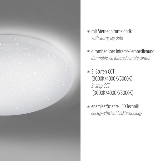 Paul Neuhaus LED Deckenleuchte, weiß, Sternenhimmel-Optik, rund, dimmbar, Cyber Monday