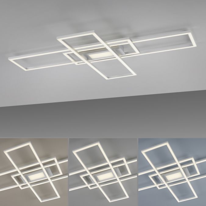 Paul Neuhaus LED Deckenleuchte silberfarbig flach dimmbar Fernbedienung CCT Weihnachtsangebot
