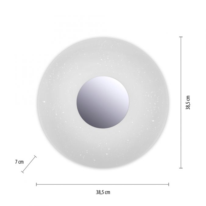 Paul Neuhaus LED-Deckenleuchte, Sternenhimmel, Ø38,5cm,Chrom, Opalweiß, IP44, Muttertagsangebot
