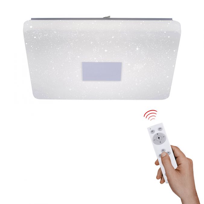 Paul Neuhaus LED Deckenleuchte, Sternenhimmel, 60x60cm, weiß, dimmbar,