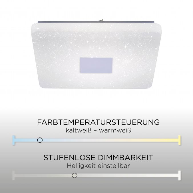 Paul Neuhaus LED Deckenleuchte, Sternenhimmel, 60x60cm, weiß, dimmbar, Vatertagsangebot