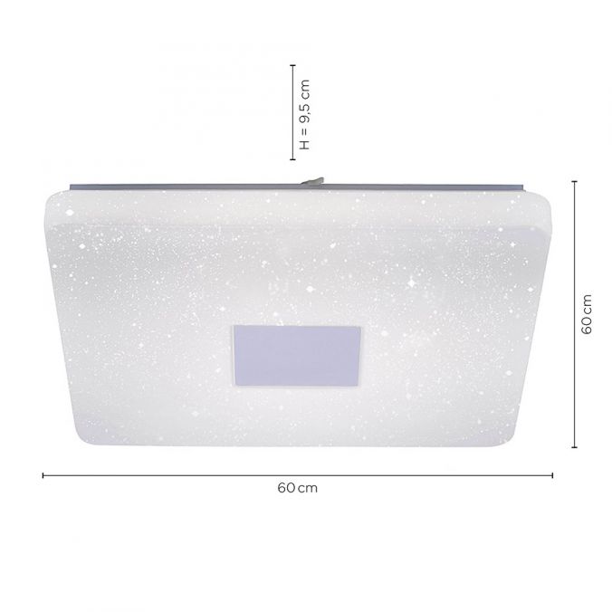 Paul Neuhaus LED Deckenleuchte, Sternenhimmel, 60x60cm, weiß, dimmbar, Vatertagsangebot