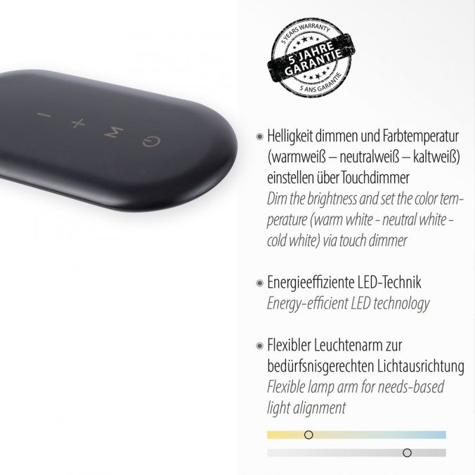 Paul Neuhaus LED Tischleuchte, schwarz, CCT, dimmbar, Innenleuchte, IP20 Online Outlet