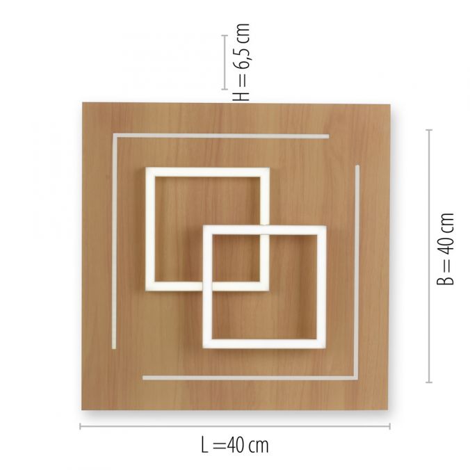 Paul Neuhaus Paul Neuhaus, Q-LINEA, LED-Deckenleuchte, Holzdekor, Fernbedienung, Smart Home Blitzangebot