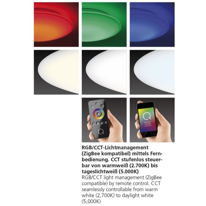 Paul Neuhaus Paul Neuhaus, Q-ARKTIS, LED-Deckenleuchte, RGB+W, Smart Home (Auslauf) Neuheiten