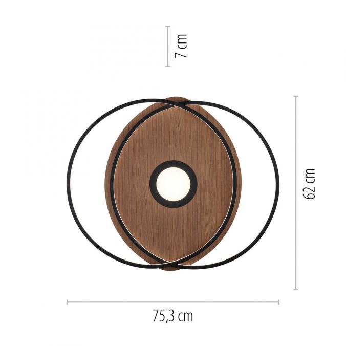 Paul Neuhaus Q-AMIRA, LED-Deckenleuchte, Holzdekor, Stahl, CCT, dimmbar, Smart Home Kostenlose Rückgabe