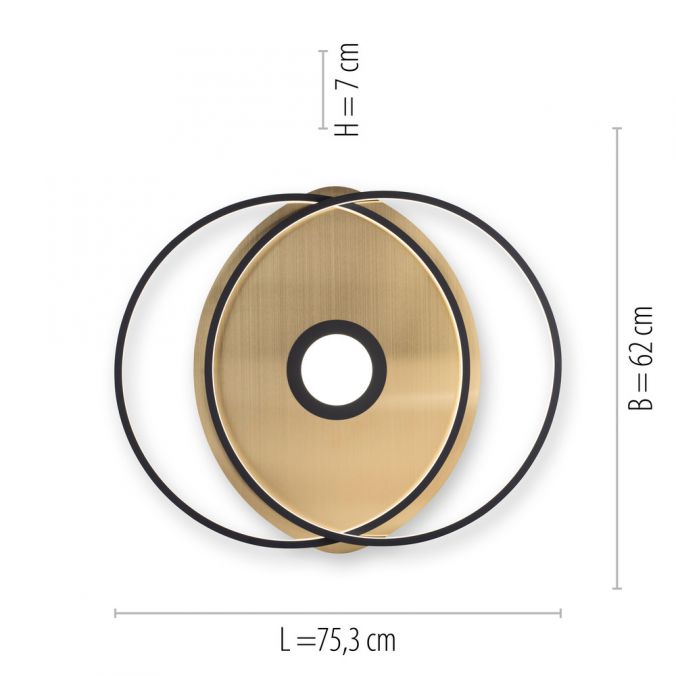 Paul Neuhaus Paul Neuhaus, Q-AMIRA, LED-Deckenleuchte, schwarz-messing, Smart Home Letzte 3 Tage