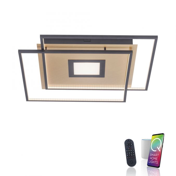 Paul Neuhaus Paul Neuhaus, Q-AMIRA, LED-Deckenleuchte, schwarz-messing, Smart Home Neueste Stile