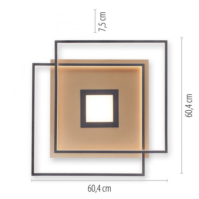 Paul Neuhaus Paul Neuhaus, Q-AMIRA, LED-Deckenleuchte, schwarz-messing, Smart Home Neueste Stile