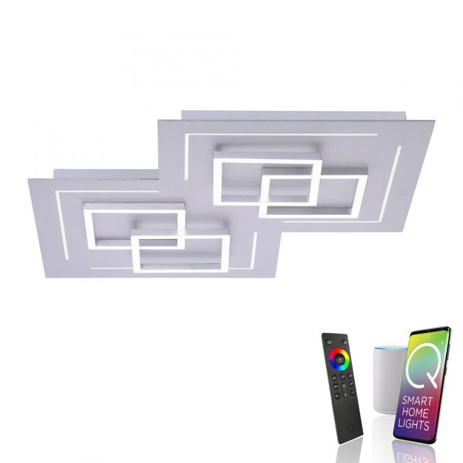 Paul Neuhaus Paul Neuhaus, Q-LINEA, LED-Deckenleuchte, aluminium, dimmbar, CCT, Smart Home