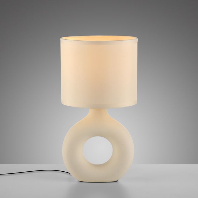 Paul Neuhaus LED Tischleuchte beige Schalter Stoffschirm Beistelllampe Nachttisch Bis zu 65% Rabatt