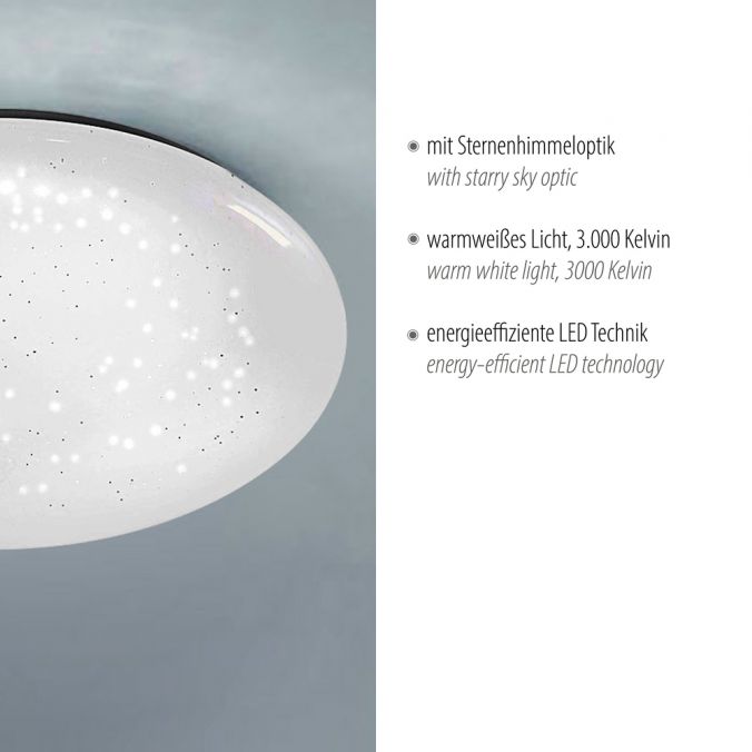 Paul Neuhaus LED-Deckenleuchte, weiß, rund, Sternenoptik, warmweiß Sonderangebot der Fabrik